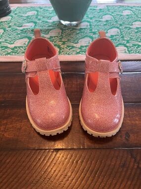 GAP Pink Glitter T-Strap Mary Janes